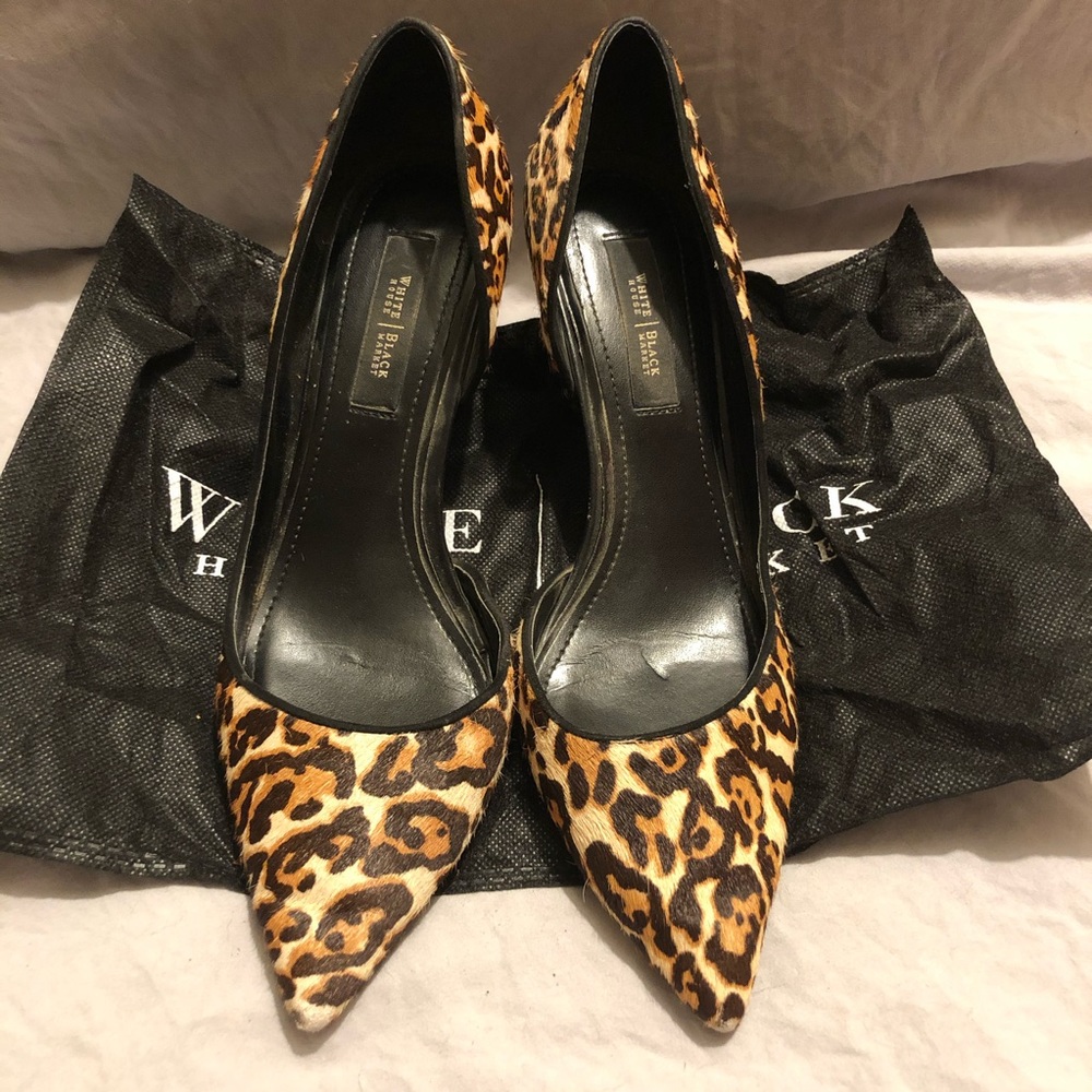 WHBM Leopard Kitten Heels, size 7.5